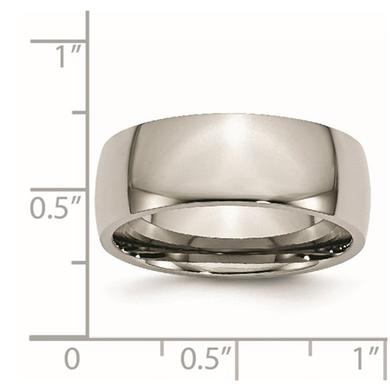 Mens Chisel 8mm Comfort Fit Titanium Wedding Band Ring Image 2