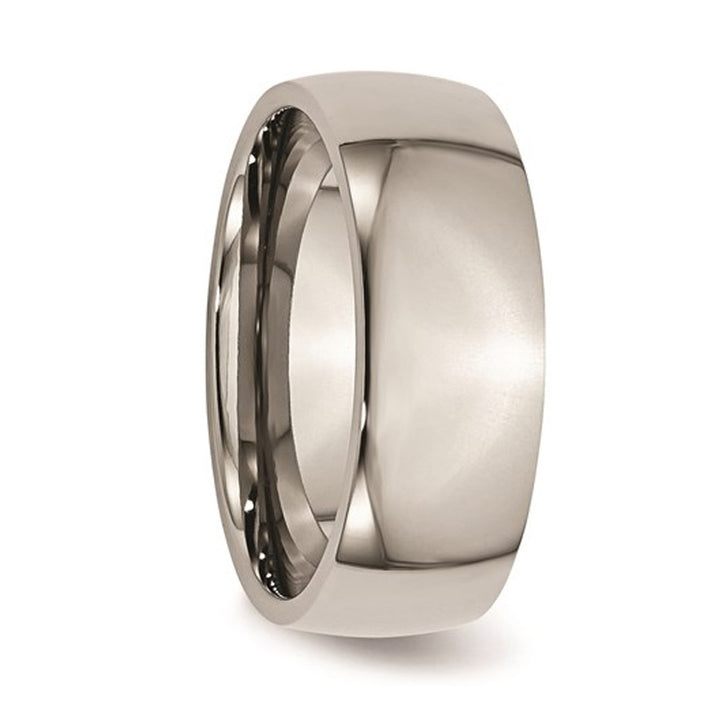 Mens Chisel 8mm Comfort Fit Titanium Wedding Band Ring Image 4