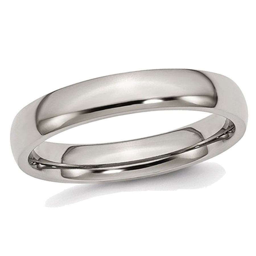Ladies or Mens Chisel 4mm Comfort Fit Titanium Wedding Band Ring Image 1