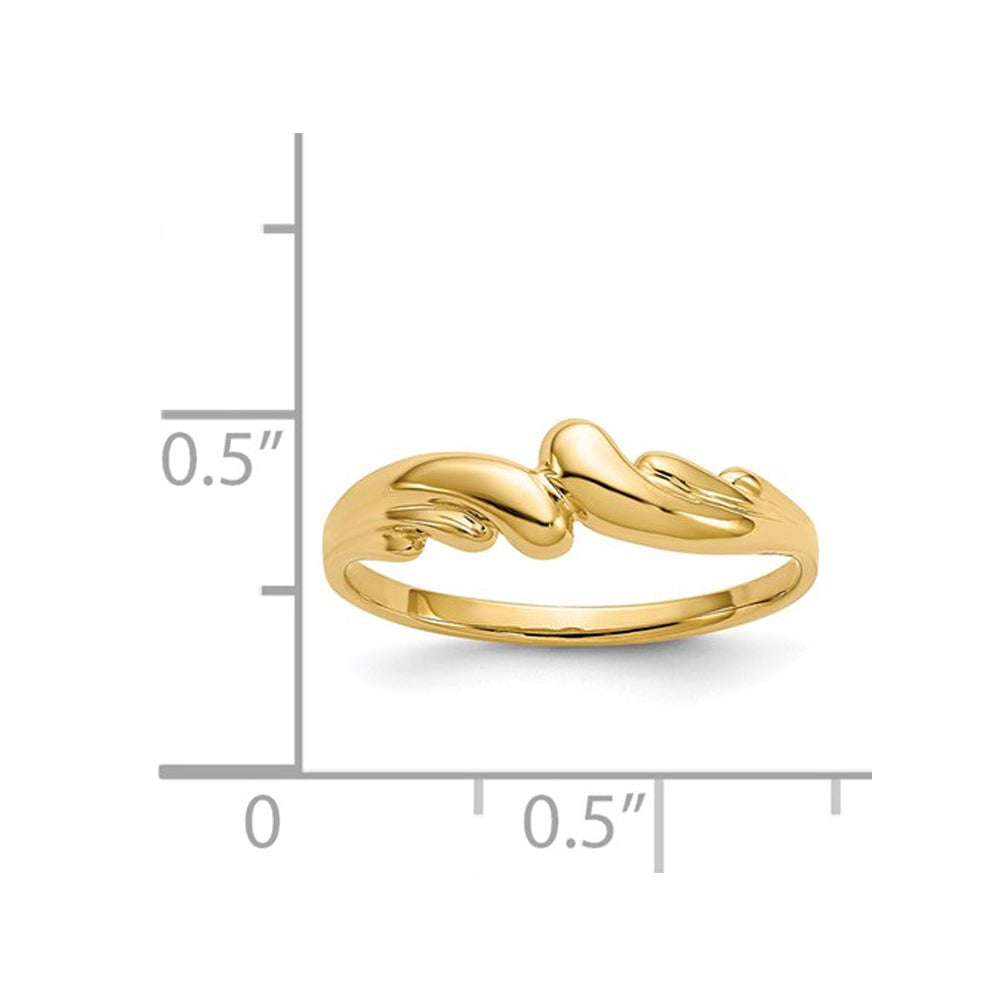 14K Yellow Gold Polished Swirl Ring Band Image 2