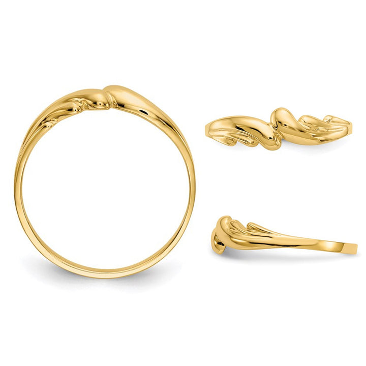 14K Yellow Gold Polished Swirl Ring Band Image 3