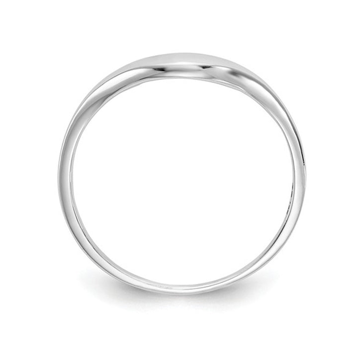 Classic Swirl Ring Band in 14K White Gold Image 4