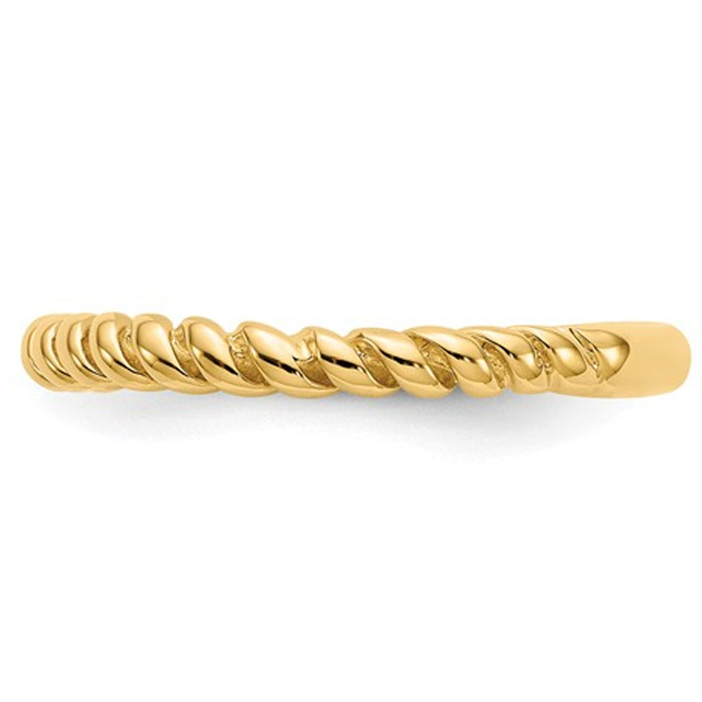 Ladies Twisted Wedding Band in 14K Yellow Gold Image 2