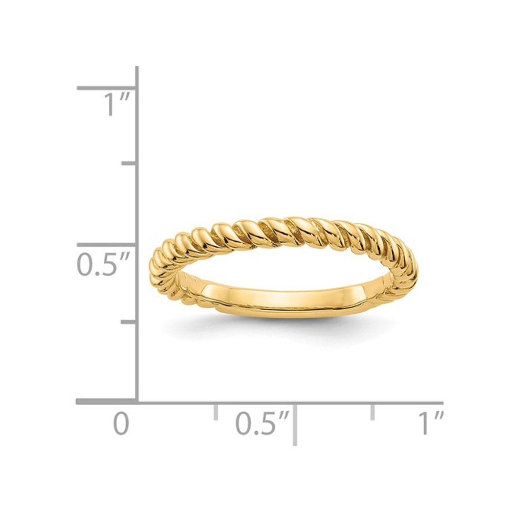 Ladies Twisted Wedding Band in 14K Yellow Gold Image 3