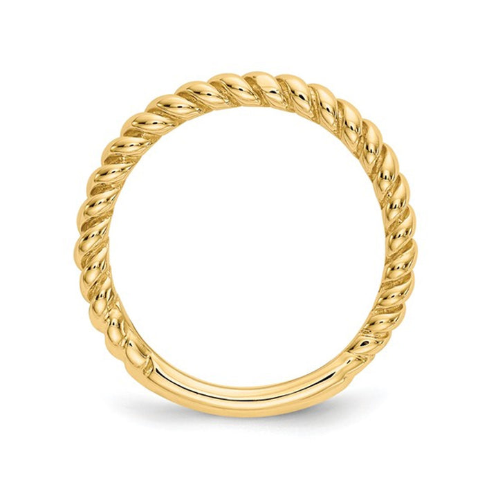 Ladies Twisted Wedding Band in 14K Yellow Gold Image 4