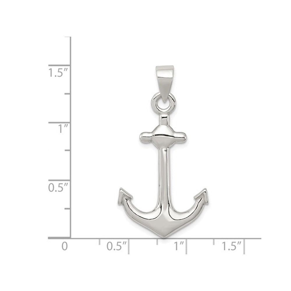 Sterling Silver Anchor Charm Pendant Necklace with Chain Image 2