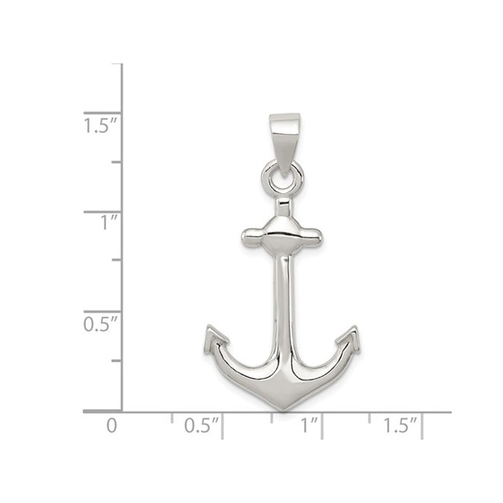 Sterling Silver Anchor Charm Pendant Necklace with Chain Image 2