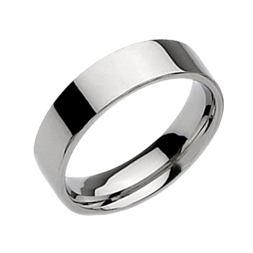 Mens Chisel 6mm Stainless Steel Comfort Fit Wedding Band Image 3