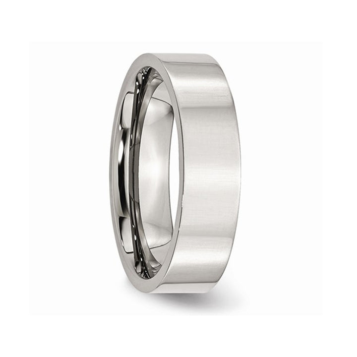 Mens Chisel 6mm Stainless Steel Comfort Fit Wedding Band Image 4