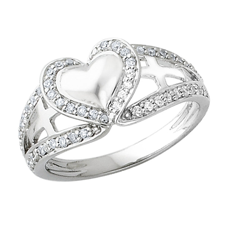 Pure Heart Ring in Sterling Silver with Synthetic Cubic Zirconia (CZ) Image 1