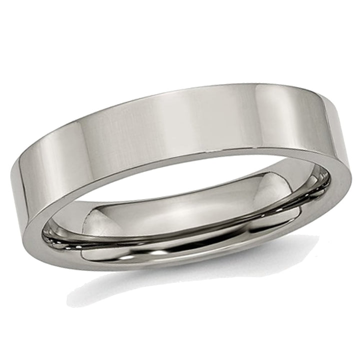 Ladies or Mens Chisel Titanium 5mm Comfort Fit Wedding Band Ring Image 1