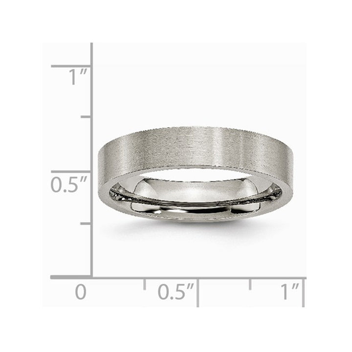 Mens 5mm Comfort Fit Titanium Wedding Band Ring Image 2