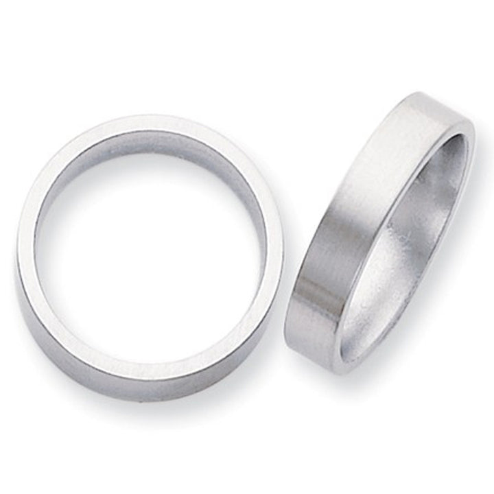 Mens 5mm Comfort Fit Titanium Wedding Band Ring Image 3