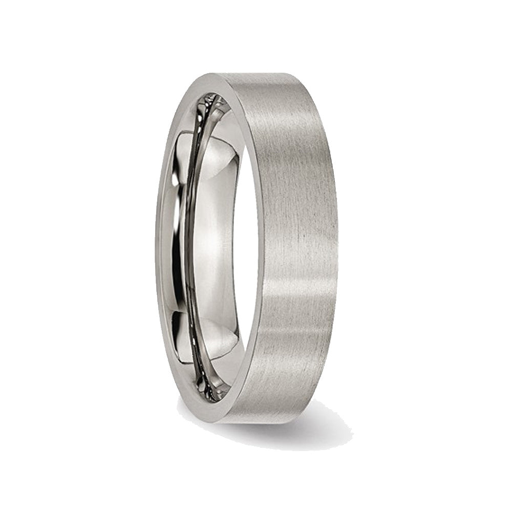 Mens 5mm Comfort Fit Titanium Wedding Band Ring Image 4