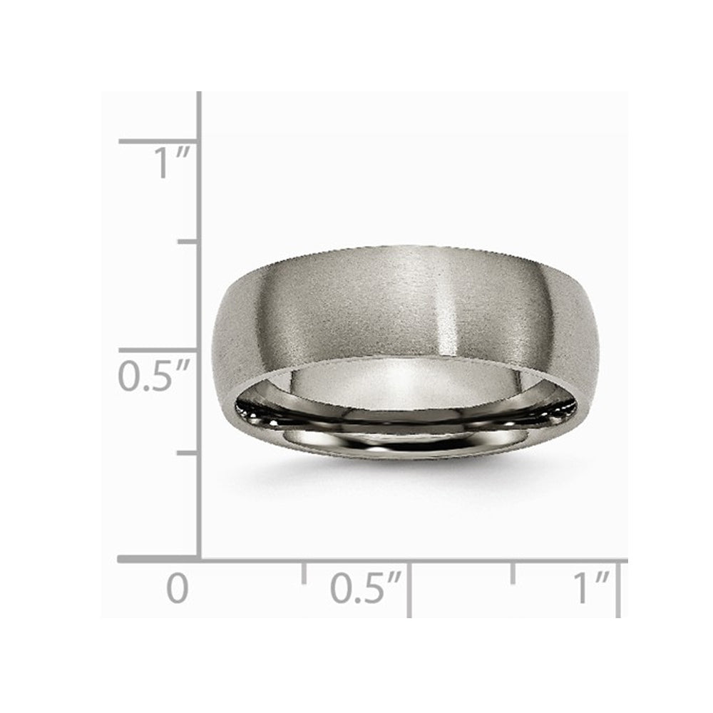Mens Chisel 7mm Comfort Fit Brushed Titanium Wedding Band Ring Image 2