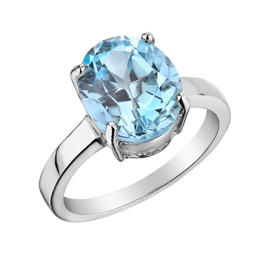 3.50 Carat (ctw) Blue Topaz Ring in Sterling Silver Image 1