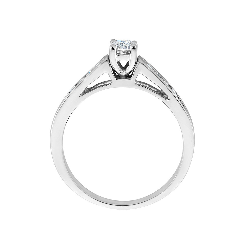 1.00 Carat (ctw H-I-JI2-I3) Diamond Engagement Ring and Wedding Band Set in 10K White Gold Image 2