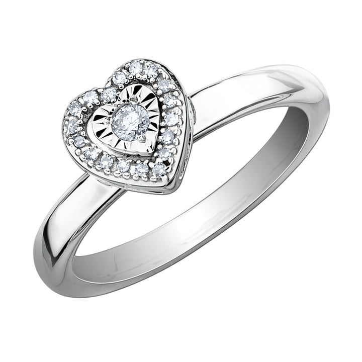 Sterling Silver Heart Promise Ring with Diamond Accent Image 4