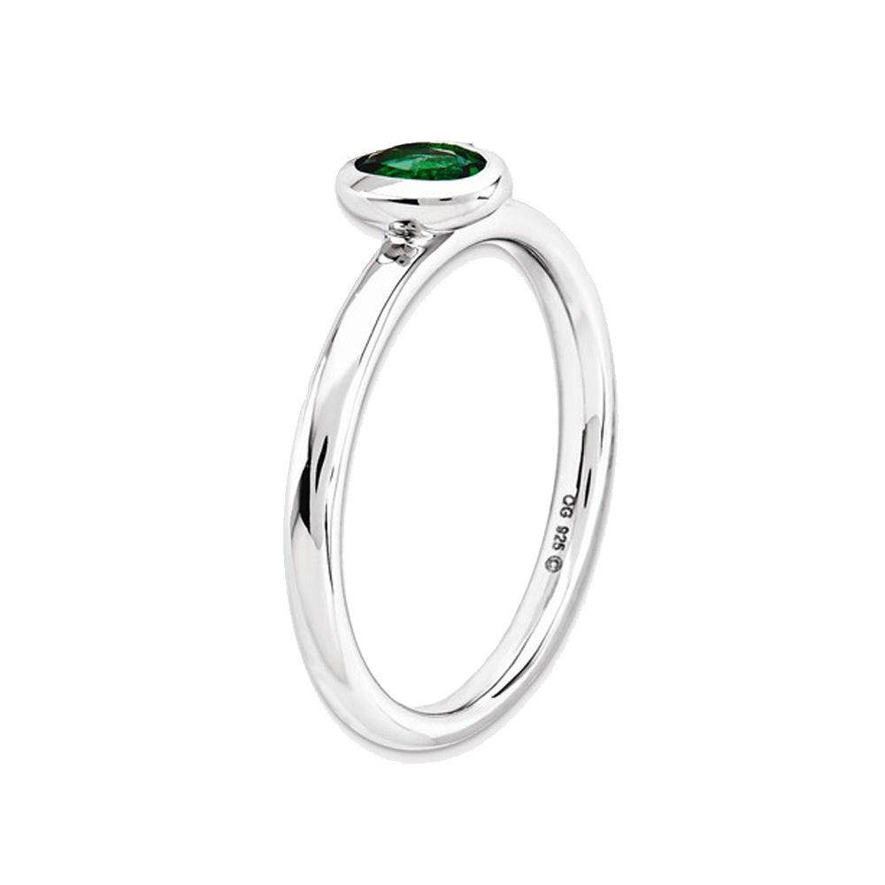 Lab-Created Emerald Ring 2/5 Carat (ctw) in Sterling Silver Image 4