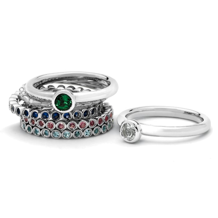 Lab Created Emerald Ring 2/5 Carat (ctw) in Sterling Silver Image 2