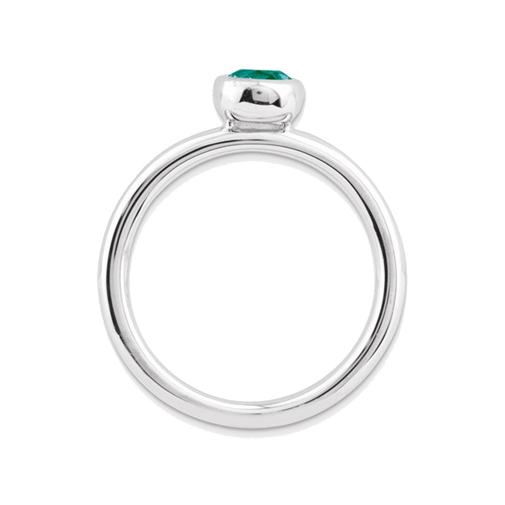 Lab Created Emerald Ring 2/5 Carat (ctw) in Sterling Silver Image 4