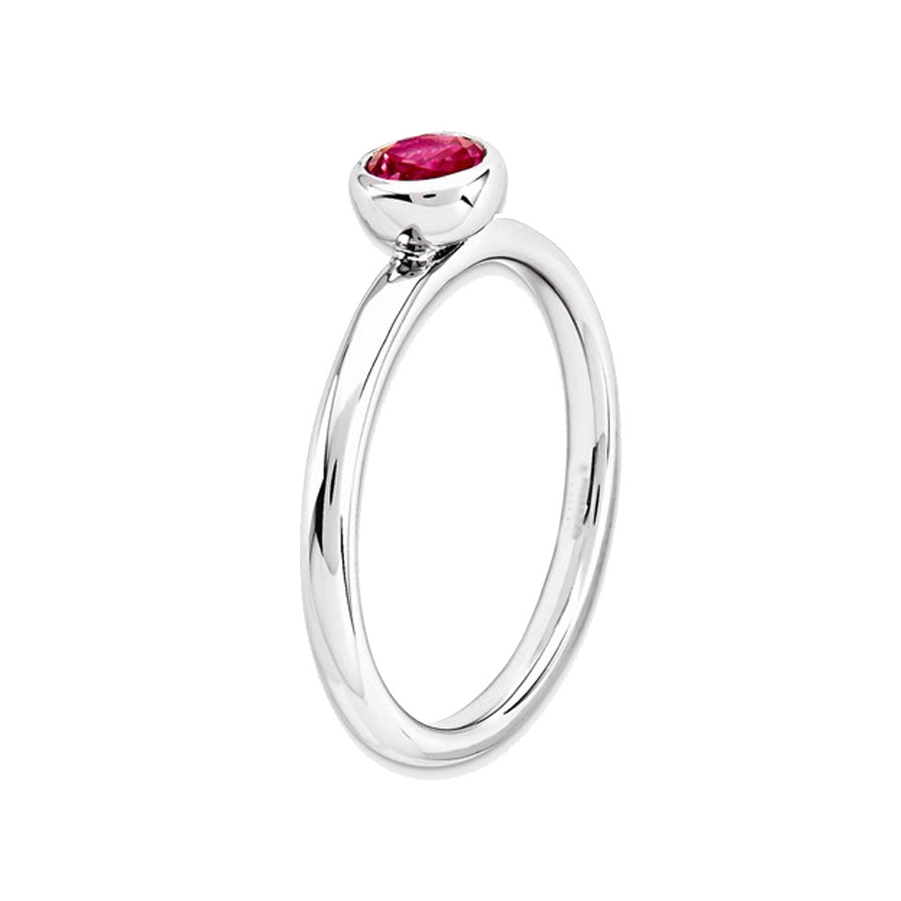 3/5 Carat (ctw) Lab-Created Ruby Ring in Sterling Silver Image 2