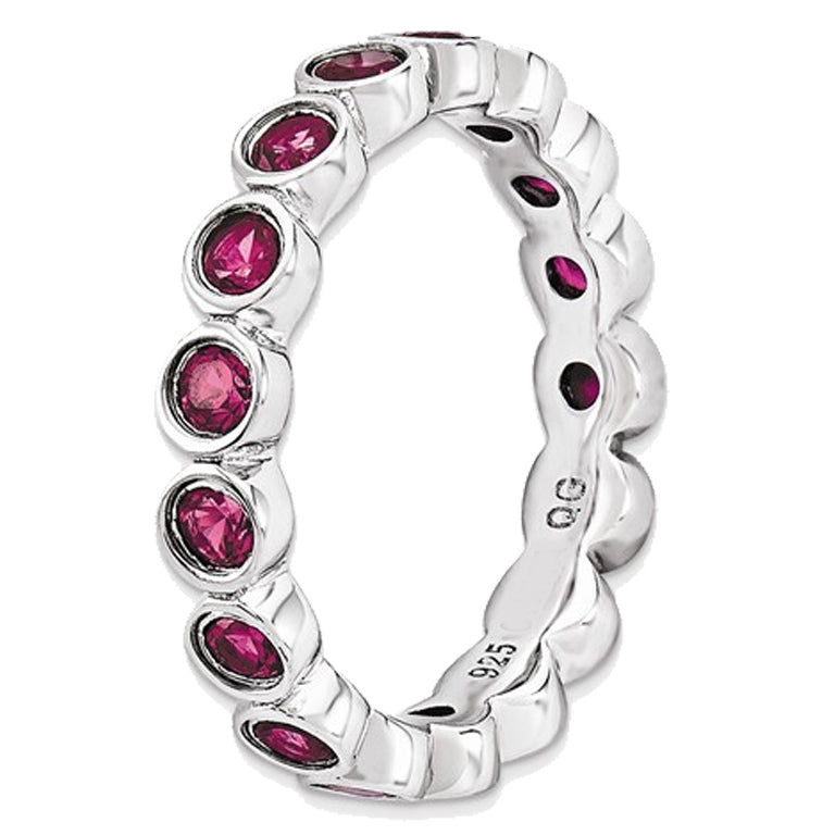 Created Synthetic Ruby Ring 1.70 Carat (ctw) in Sterling Silver Image 4