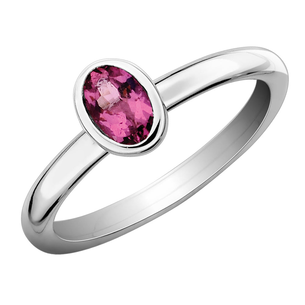 Pink Tourmaline Ring 2/5 Carat (ctw) in Sterling Silver Image 1