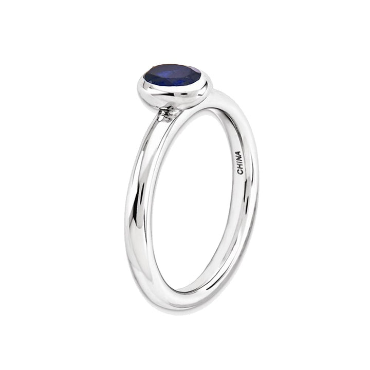 Created Synthetic Sapphire Ring 1/2 Carat (ctw) in Sterling Silver Image 3