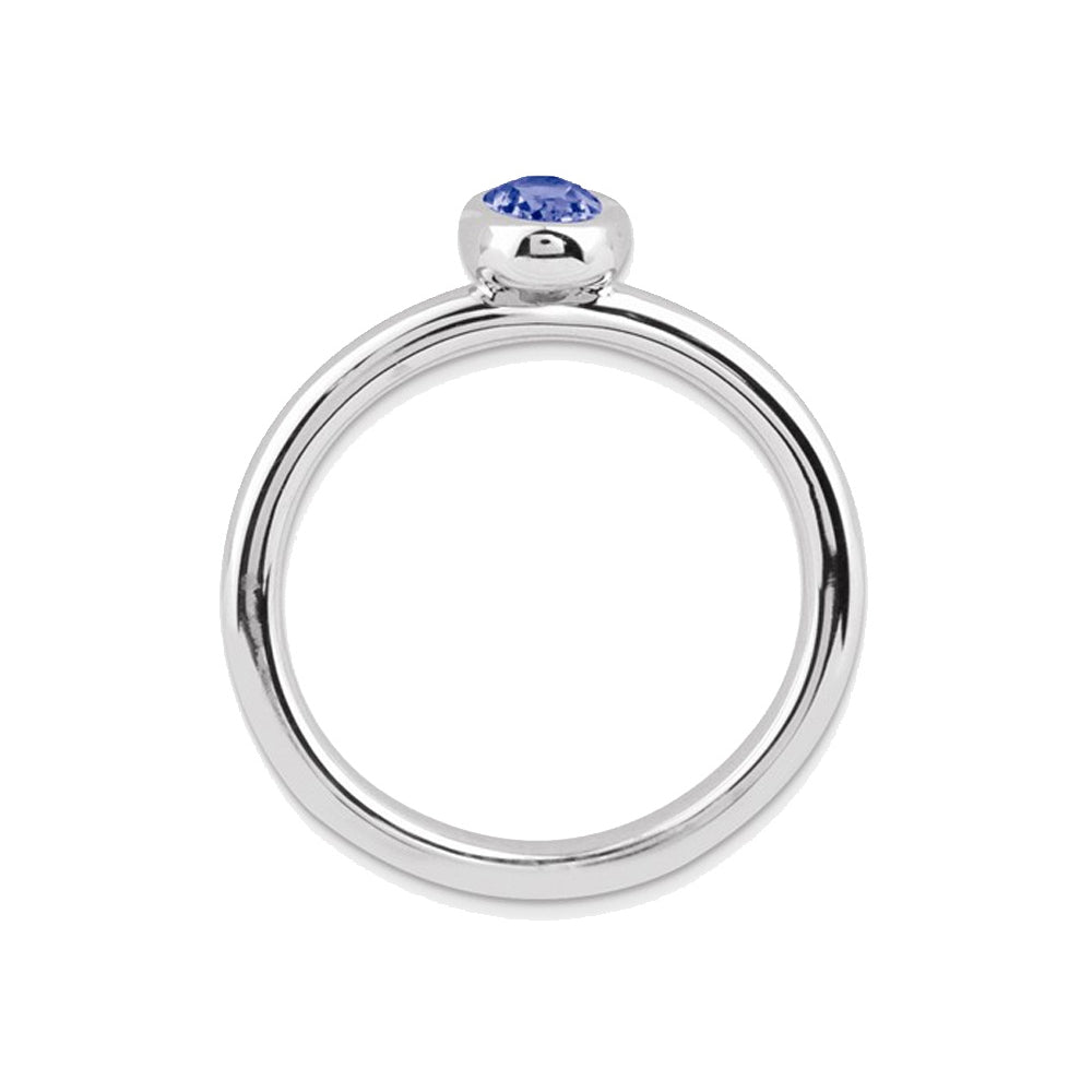 Created Synthetic Sapphire Ring 1/2 Carat (ctw) in Sterling Silver Image 4