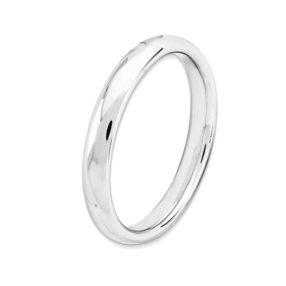 Sterling Silver Rhodium Plated Stackable Polished Ring Image 3