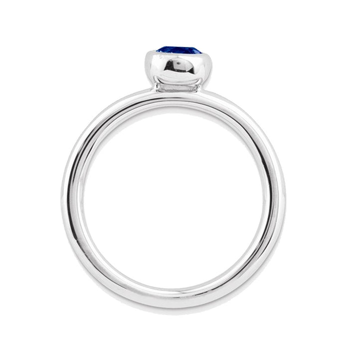 2/3 Carat (ctw) Lab-Created Blue Sapphire Ring in Sterling Silver Image 4