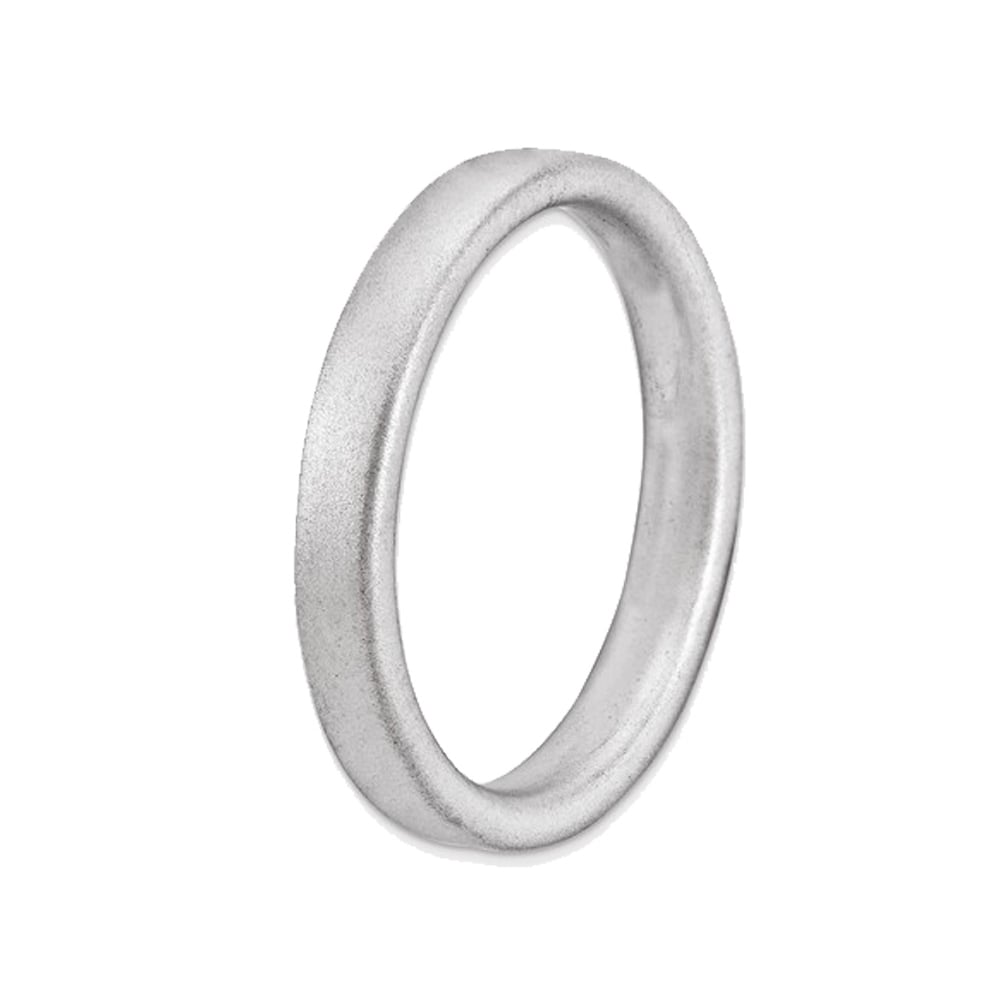 Sterling Silver Stackable Satin Ring Band Image 2