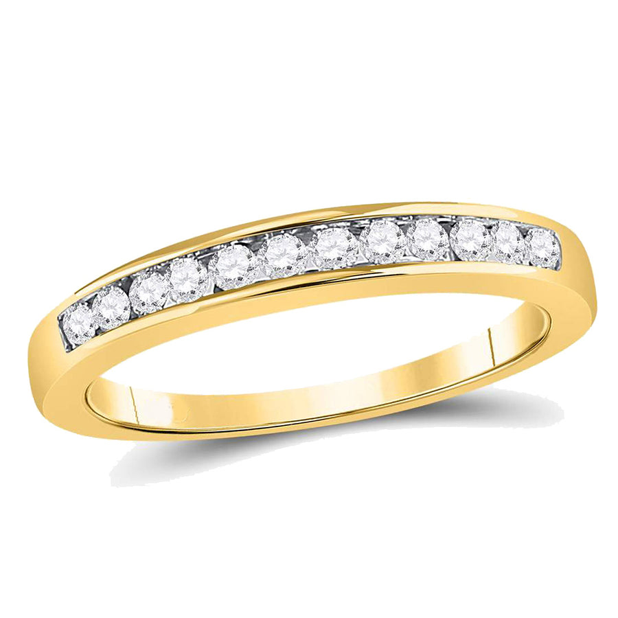 1/4 Carat (ctw H-I I1-I2) Diamond Wedding Band and Anniversary Ring in 14K Yellow Gold Image 1