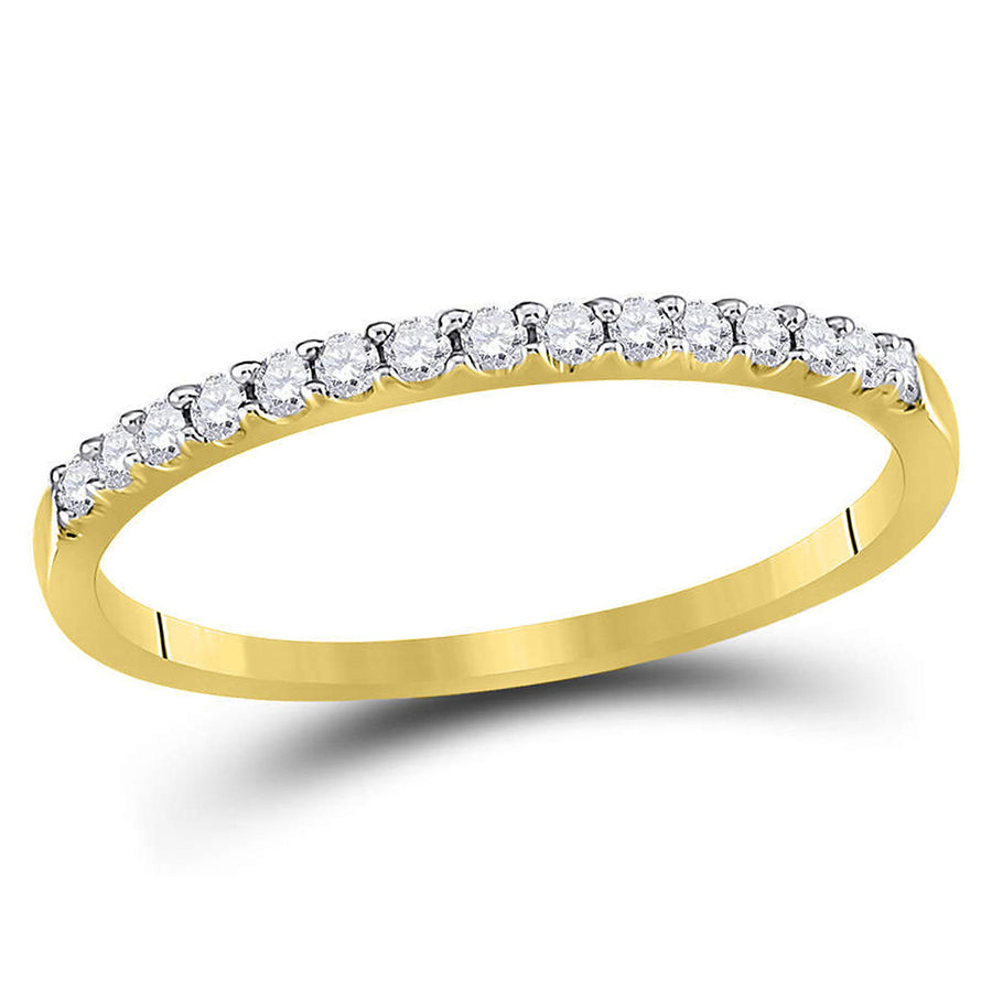 1/6 Carat (ctw H-II1-I2) Diamond Wedding Band in 14K Yellow Gold Image 1