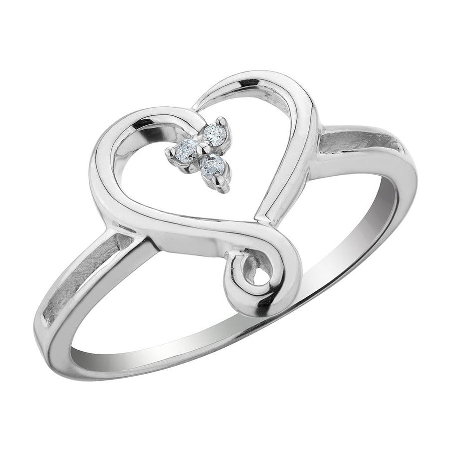 Diamond Accent Heart Ring in Sterling Silver Image 1