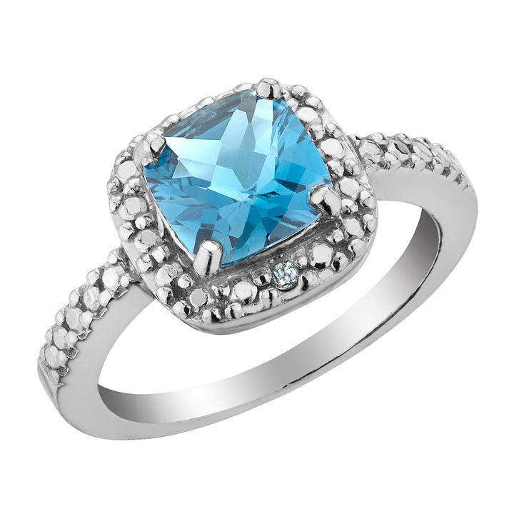 2.00 Carat (ctw) Blue Topaz Ring in Sterling Silver Image 1