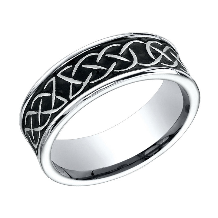 Mens 7mm Celtic Band Ring in Cobalt-Chrome Image 1