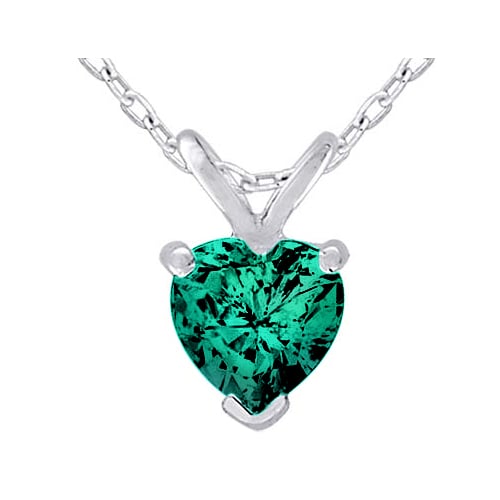 1.50 Carat (ctw) Lab-Created Emerald Heart Earrings and Pendant Set in Sterling Silver Image 3