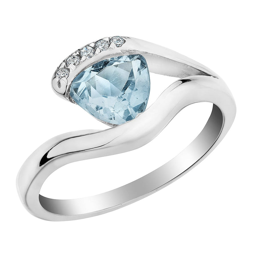 2/5 Carat (ctw) Lab-Created Aquamarine Ring in Sterling Silver Image 1