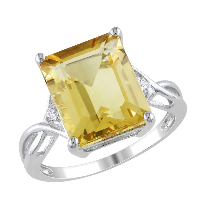 Citrine and White Topaz 6.63 Carat (ctw) Infinity Ring in Sterling Silver Image 1