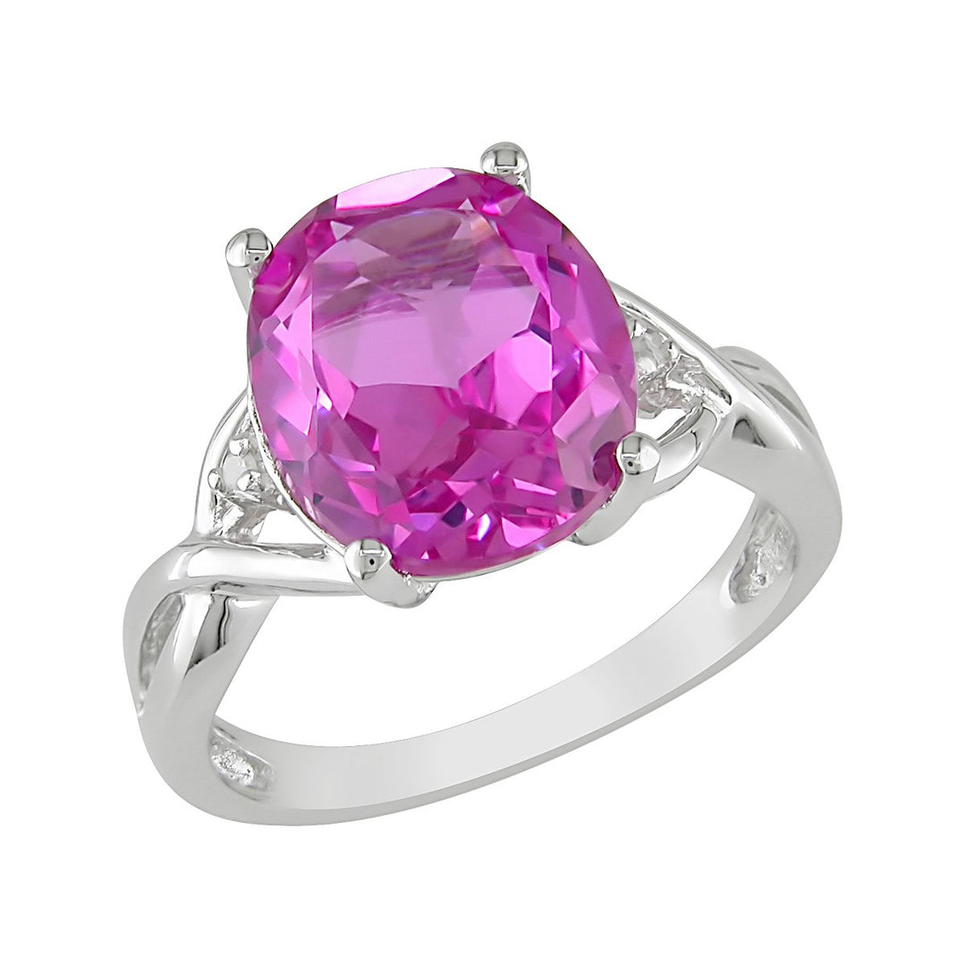 7.50 Carat (ctw) Lab-Created Pink Sapphire Infinity Ring in Sterling Silver Image 1