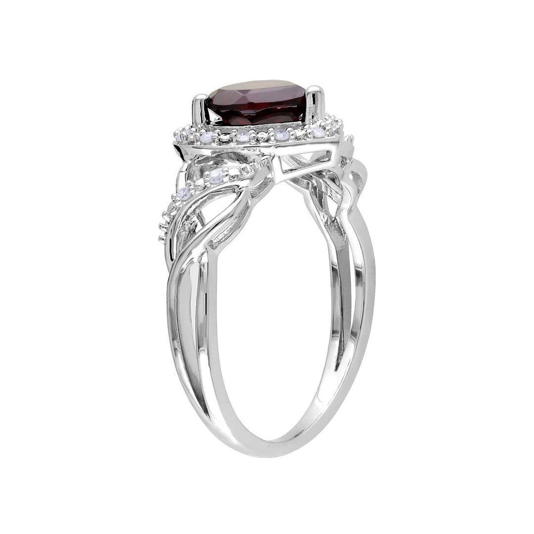 Garnet Heart Ring 1.50 Carats (ctw) in Sterling Silver Image 2