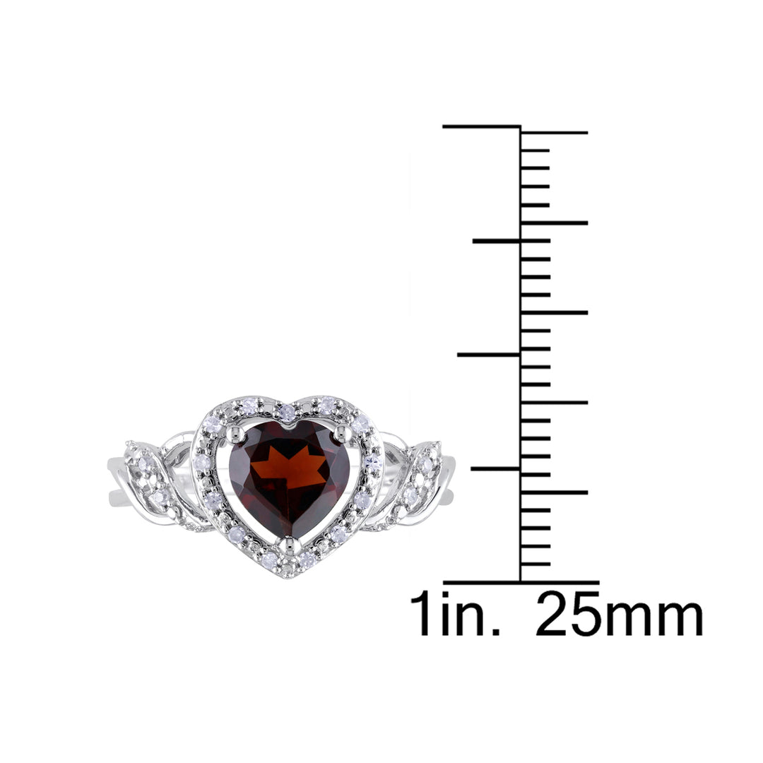 Garnet Heart Ring 1.50 Carats (ctw) in Sterling Silver Image 4