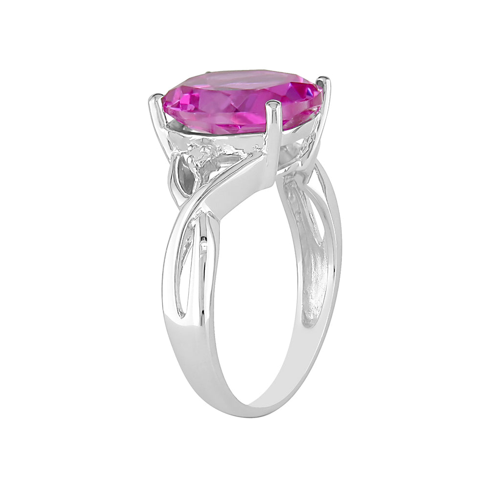 7.50 Carat (ctw) Lab-Created Pink Sapphire Infinity Ring in Sterling Silver Image 2