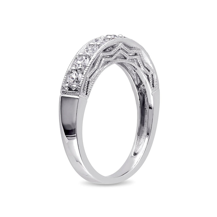 4/5 Carat (ctw) Lab-Created White Sapphire Anniversary Band Ring in Sterling Silver Image 2