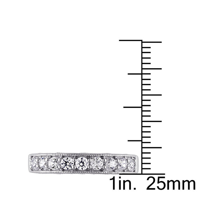 4/5 Carat (ctw) Lab-Created White Sapphire Anniversary Band Ring in Sterling Silver Image 4