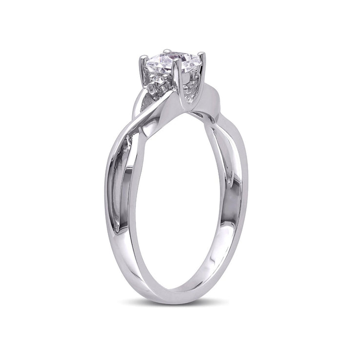 3/8 Carat (ctw) Princess-Cut Lab-Created White Sapphire Infinity Ring Sterling Silver Image 2