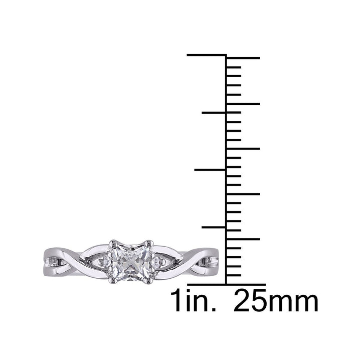 3/8 Carat (ctw) Princess-Cut Lab-Created White Sapphire Infinity Ring Sterling Silver Image 4