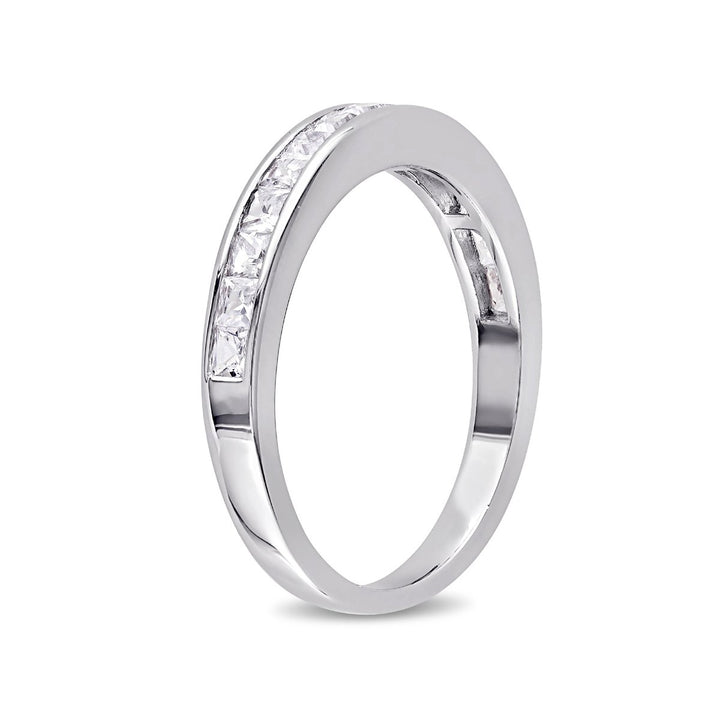 3/4 Carat (ctw) Lab-Created White Sapphire Wedding Anniversary Band Ring in Sterling Silver Image 2